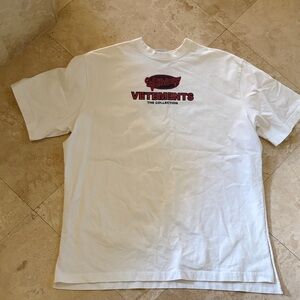 Vetements White and Red Logo T-Shirt